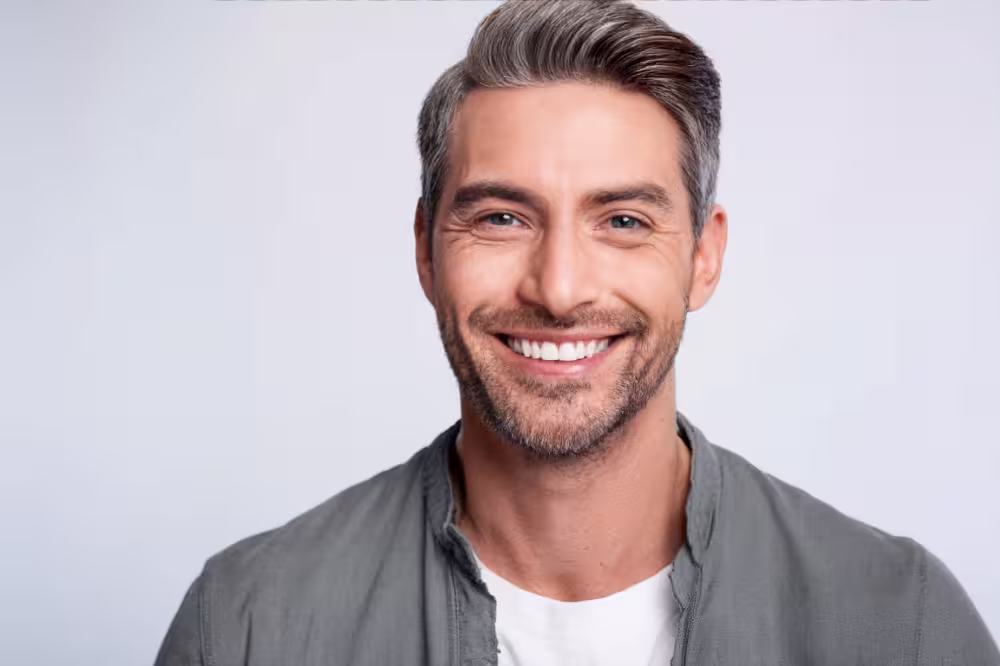 smiling man with straight teeth